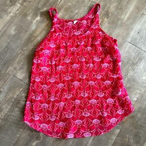 Old Navy Sheer Pink Tank Top with Print (M)
